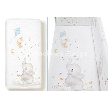 SET FUNDA NORDICA+NORDICO+CHICHONERA ELEFANTE - Imagen 1