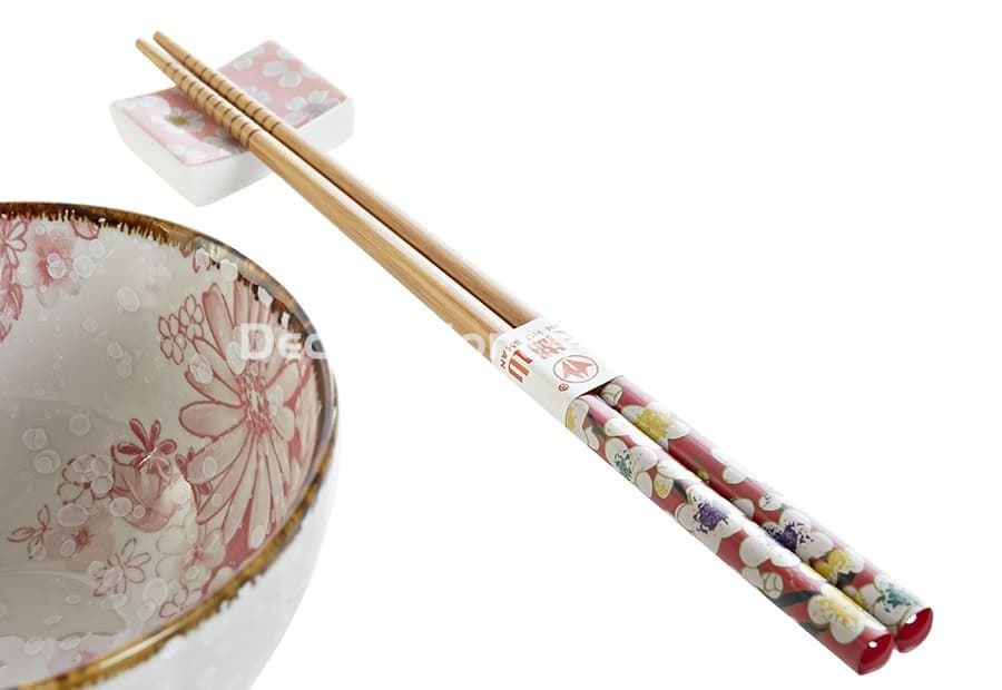 SET SUSHI PORCELANA BAMBU ROSA - Imagen 3