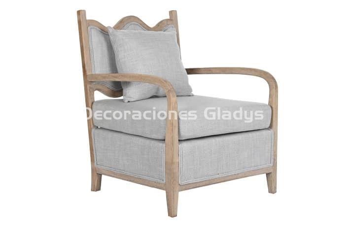 SILLON ABETO POLIESTER GRIS CLARO - Imagen 1