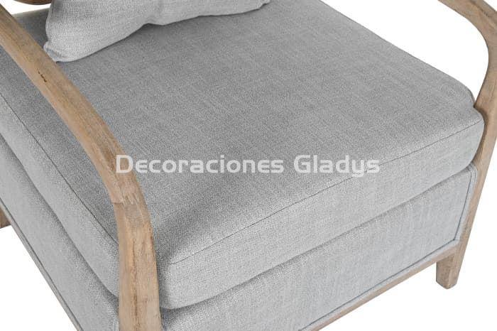 SILLON ABETO POLIESTER GRIS CLARO - Imagen 2