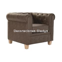 SILLON POLIESTER MADERA  MARRON - Imagen 1
