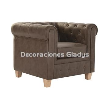 SILLON POLIESTER MADERA  MARRON - Imagen 1