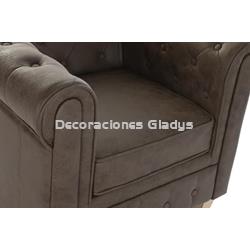 SILLON POLIESTER MADERA  MARRON - Imagen 2