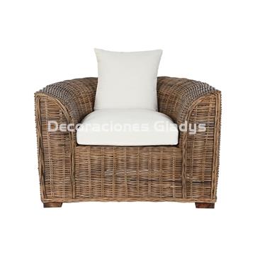 SILLON RATAN CON COJINES ALGOD N NATURAL - Imagen 1