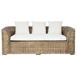 SOFA RATAN  CON COJINES ALGOD N NATURAL - Imagen 1