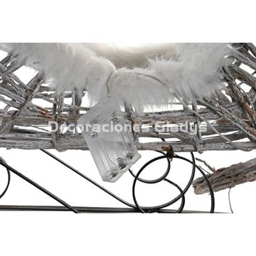 TRINEO LED MIMBRE RENO BLANCO - Imagen 2